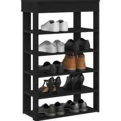vidaXL Schoenenrek 60x30x98 cm bewerkt hout zwart
