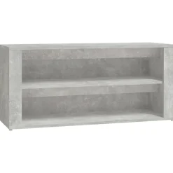 vidaXL Schoenenrek 100x35x45 cm bewerkt hout betongrijs