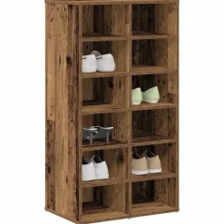 vidaXL Schoenenrek 54x34x100,5 cm bewerkt hout oud houtkleurig