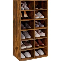 vidaXL Schoenenrek 54x34x100,5 cm bewerkt hout gerookt eikenkleurig