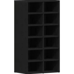 vidaXL Schoenenrek 54x34x100,5 cm spaanplaat zwart eikenkleurig
