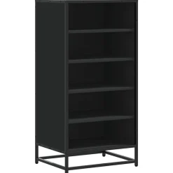 vidaXL Schoenenrek 48x38x97,5 cm bewerkt hout zwart