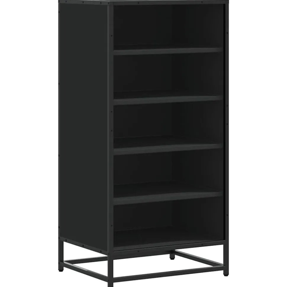 vidaXL Schoenenrek 48x38x97,5 cm bewerkt hout zwart