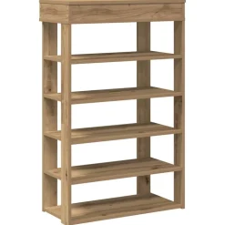 vidaXL Schoenenrek 60x30x98 cm bewerkt hout artisanaal eikenkleur