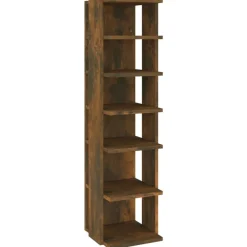 vidaXL Schoenenrek 27,5x27x102 cm bewerkt hout gerookt eikenkleurig