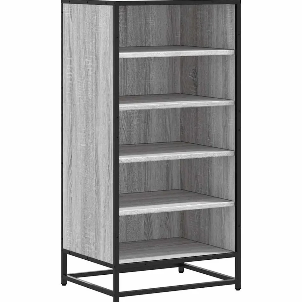 vidaXL Schoenenrek 48x38x97,5 cm bewerkt hout grijs sonoma eikenkleur