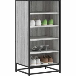 vidaXL Schoenenrek 48x38x97,5 cm bewerkt hout grijs sonoma eikenkleur