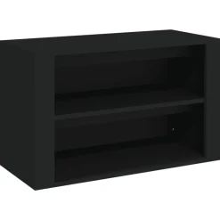vidaXL Schoenenrek 75x35x45 cm bewerkt hout zwart