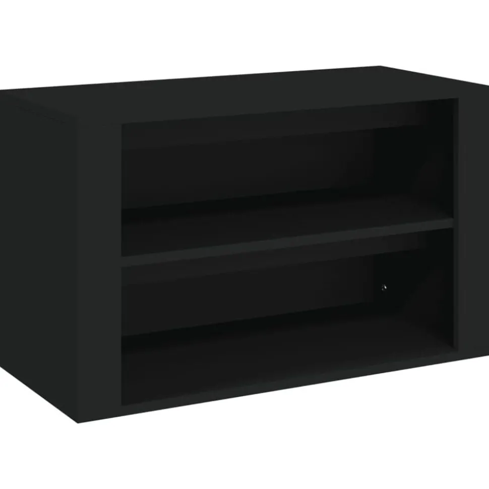 vidaXL Schoenenrek 75x35x45 cm bewerkt hout zwart