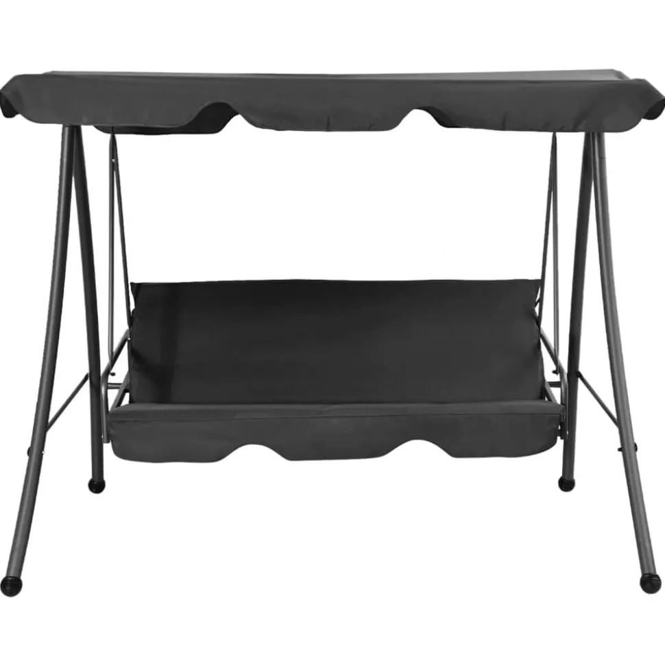 vidaXL Schommelbank voor buiten met dak 192x118x175 cm staal antraciet