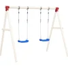 vidaXL Schommelset met 2 zitjes 38x16 cm polyetheen blauw
