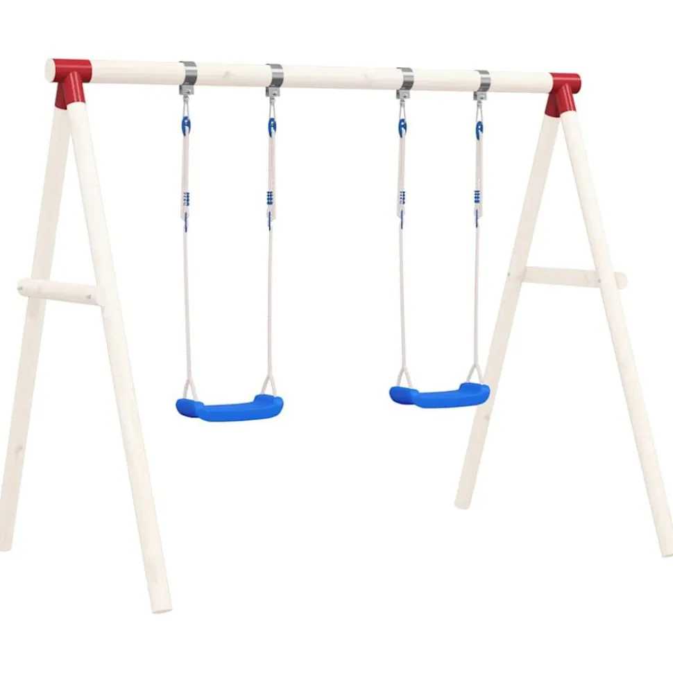 vidaXL Schommelset met 2 zitjes 38x16 cm polyetheen blauw