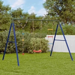 vidaXL Schommelset met schommel, ladder en klimtouw met schijven