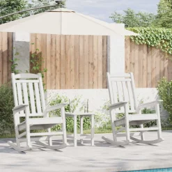 vidaXL Schommelstoel 2 pcs Wit 92 x 70 x 108 cm Polyetheen