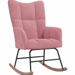 vidaXL Schommelstoel fluweel roze