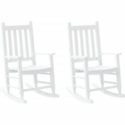 vidaXL Schommelstoelen 2 st voor kinderen massief populierenhout wit