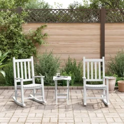 vidaXL Schommelstoelen 2 st voor kinderen massief populierenhout wit