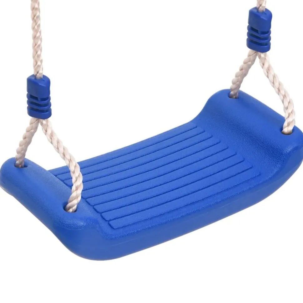 vidaXL Schommelzitjes 2 st met klimstenen polyetheen blauw
