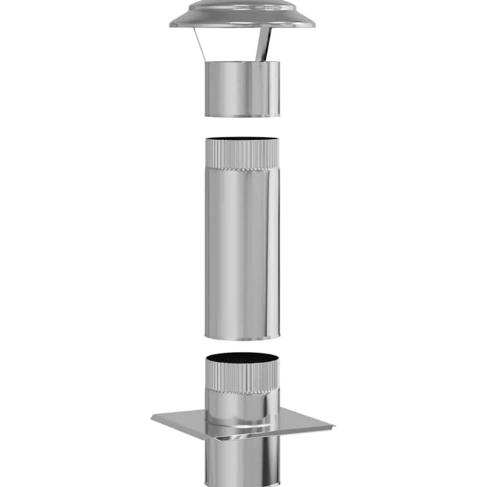 vidaXL Schouw Verlenging Zilver 25 x 25 x 65 cm Roestvrij staal