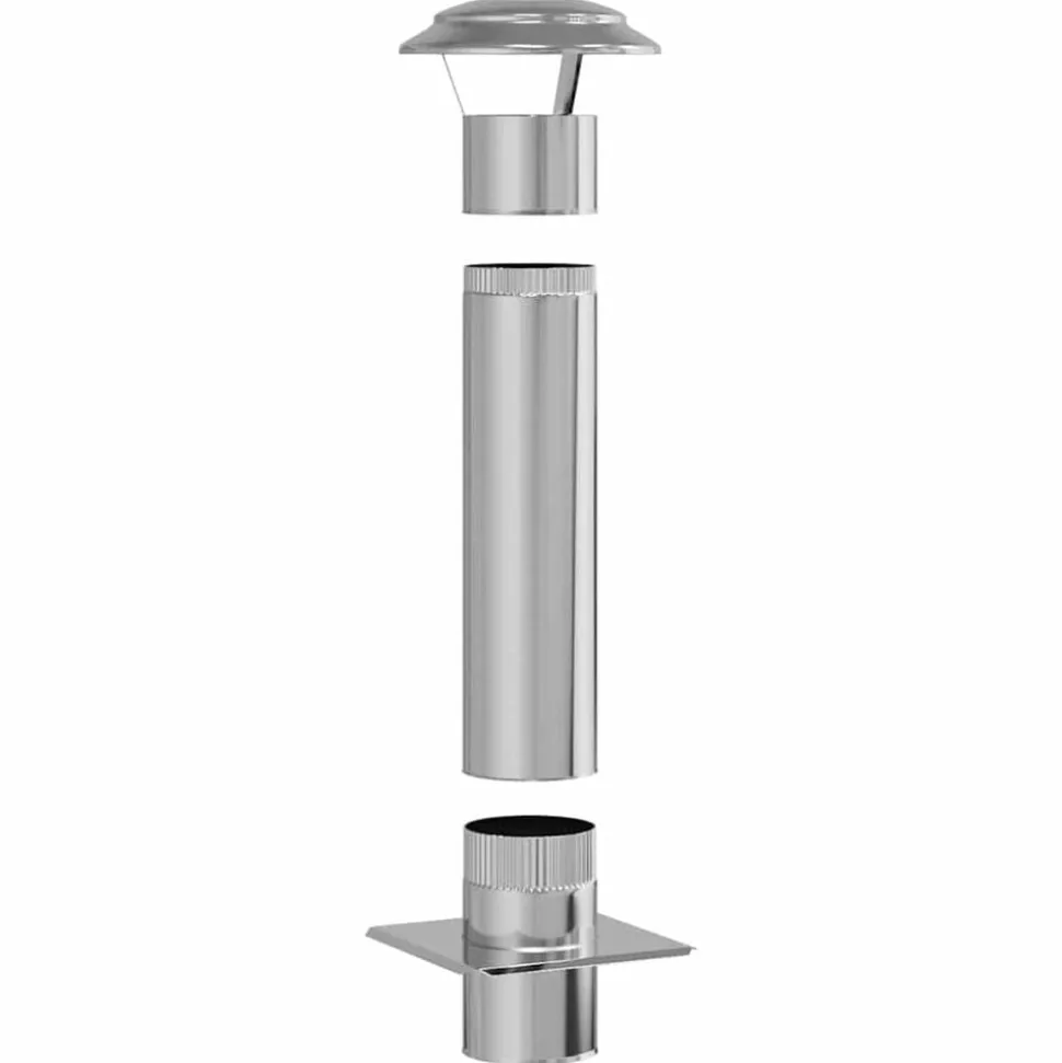 vidaXL Schouw Verlenging Zilver 25 x 25 x 82 cm Roestvrij staal