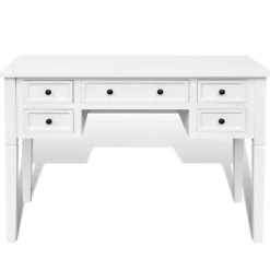 vidaXL Schrijftafel met 5 lades wit
