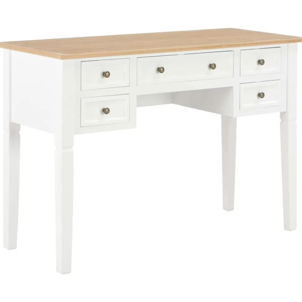 vidaXL Schrijftafel 109,5x45x77,5 cm hout wit