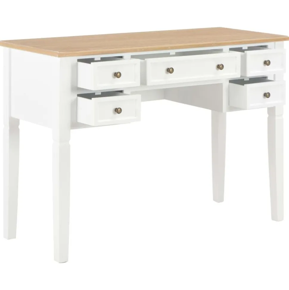 vidaXL Schrijftafel 109,5x45x77,5 cm hout wit