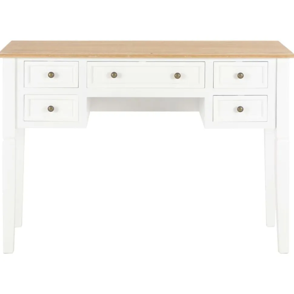 vidaXL Schrijftafel 109,5x45x77,5 cm hout wit