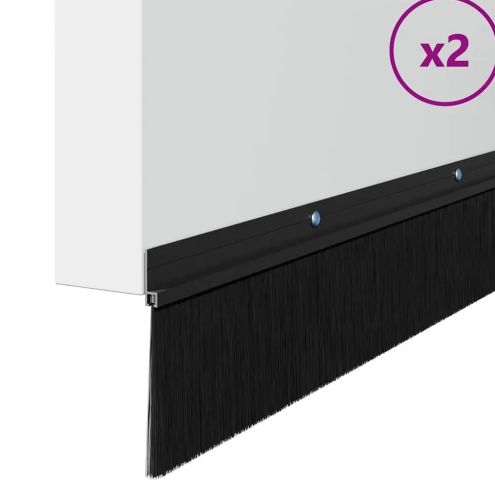 vidaXL Schroefbare Deurborstelafsluitingen 2 pcs Zwart 100 cm