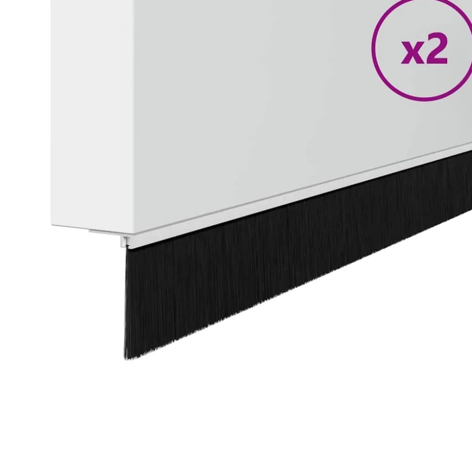 vidaXL Schroefbare Deurborstelafsluitingen 2 pcs Wit 100 cm