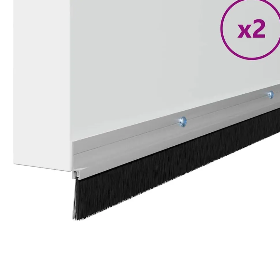 vidaXL Schroefbare Deurborstelafsluitingen 2 pcs Zilver 100 cm