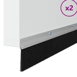 vidaXL Schroefbare Deurborstelafsluitingen 2 pcs Zilver 100 cm
