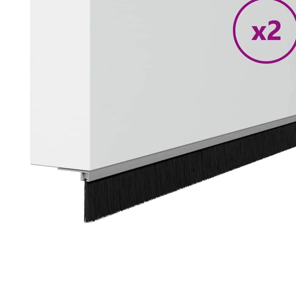 vidaXL Schroefbare Deurborstelafsluitingen 2 pcs Zilver 100 cm