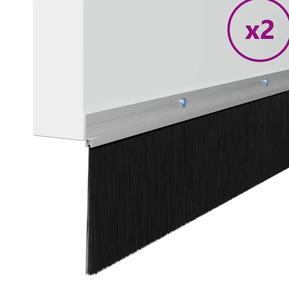 vidaXL Schroefbare Deurborstelafsluitingen 2 pcs Zilver 100 cm