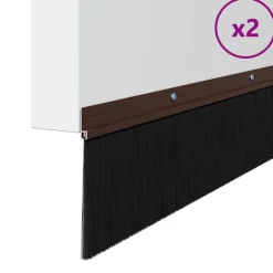 vidaXL Schroefbare Deurborstelafsluitingen 2 pcs Bruin 100 cm