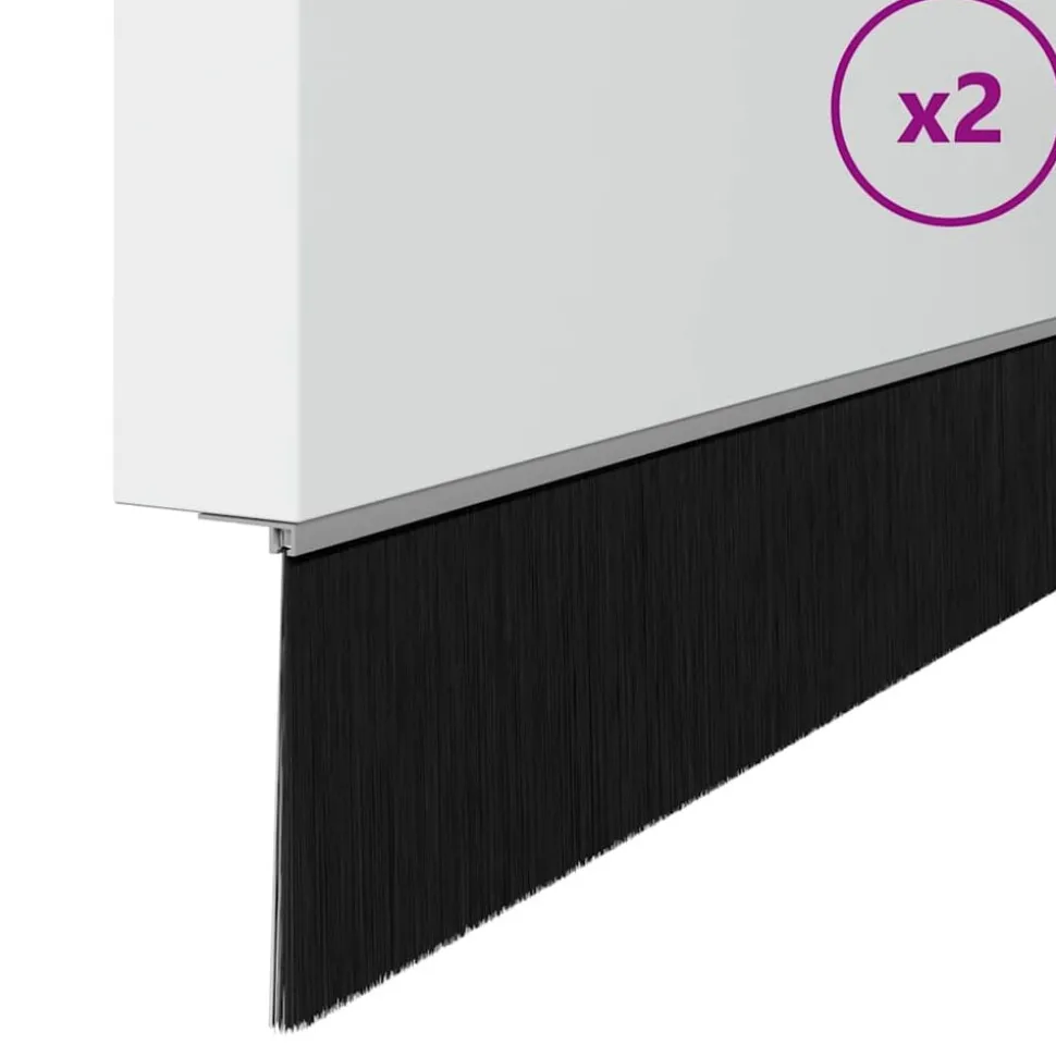 vidaXL Schroefbare Deurborstelafsluitingen 2 pcs Zilver 100 cm