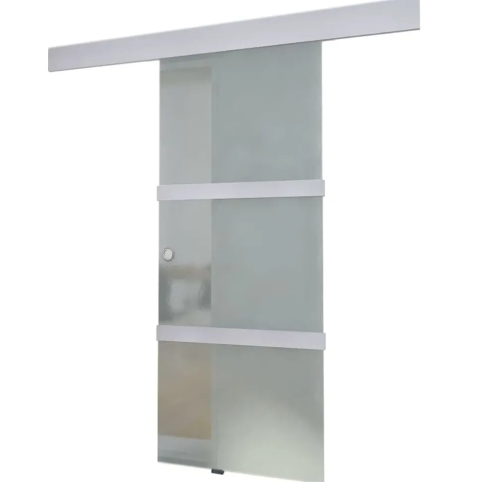 vidaXL Schuifdeur 178 cm glas en aluminium zilverkleurig