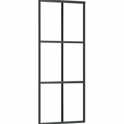 vidaXL Schuifdeur met beslag 76x205 cm ESG-glas en aluminium