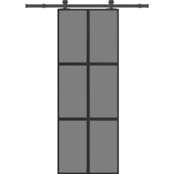 vidaXL Schuifdeur met beslag 76x205 cm gehard glas en aluminium