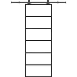 vidaXL Schuifdeur met beslag 76x205 cm ESG-glas en aluminium