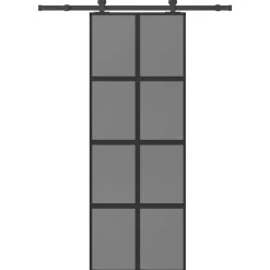 vidaXL Schuifdeur met beslag 76x205 cm gehard glas en aluminium