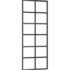 vidaXL Schuifdeur met beslag 76x205 cm aluminium en ESG-glas
