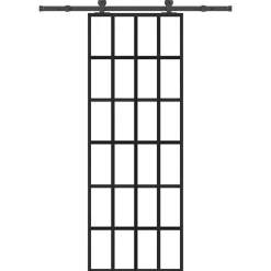 vidaXL Schuifdeur met beslag 76x205 cm ESG-glas en aluminium