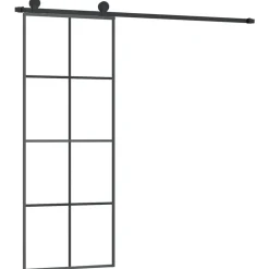vidaXL Schuifdeur met beslag 76x205 cm ESG-glas en aluminium