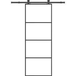 vidaXL Schuifdeur met beslag 76x205 cm ESG-glas en aluminium