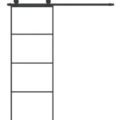 vidaXL Schuifdeur met beslag 76x205 cm ESG-glas en aluminium
