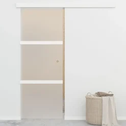 vidaXL Schuifdeur met zachte stops 76x205 cm ESG-glas en aluminium