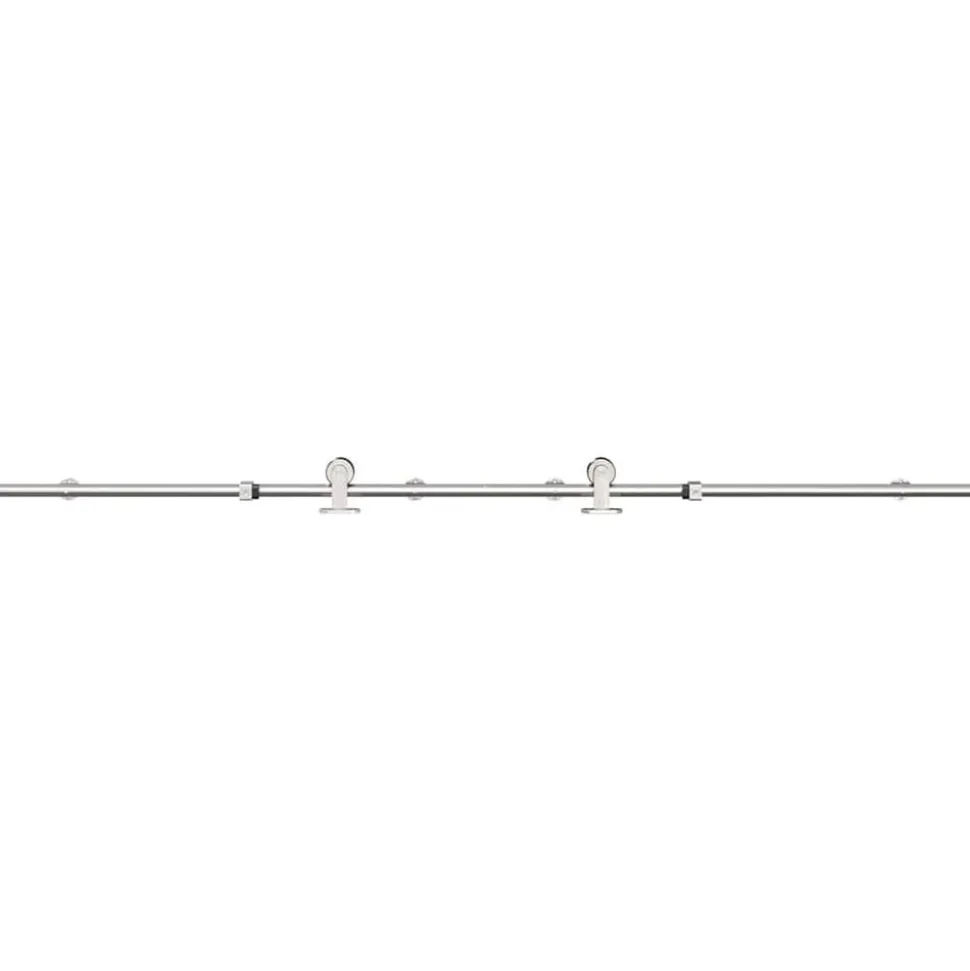 vidaXL Schuifdeur onderdelenset 183 cm roestvrij staal zilverkleurig