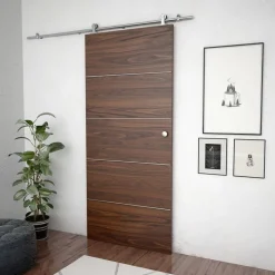 vidaXL Schuifdeur onderdelenset 183 cm roestvrij staal zilverkleurig