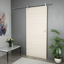 vidaXL Schuifdeur onderdelenset 183 cm roestvrij staal zilverkleurig